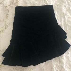 Zara Velvet Ruffle Skirt
